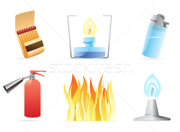 Stock photo: Icons for fire