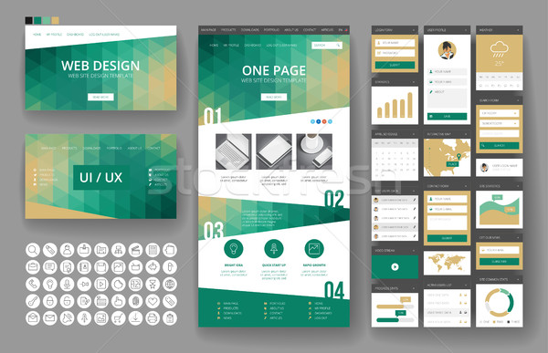 Website design template and interface elements Stock photo © ildogesto