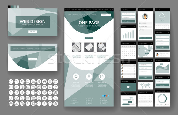 Website design template and interface elements Stock photo © ildogesto
