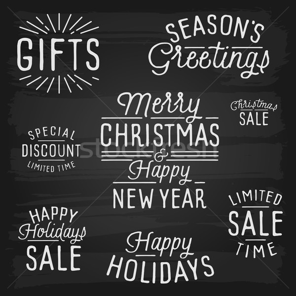 Hand drawn lettering slogans for Christmas and New Year Stock photo © ildogesto
