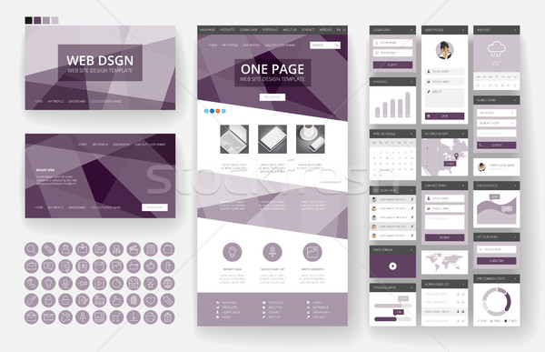 Website design template and interface elements Stock photo © ildogesto
