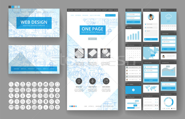 Website design template and interface elements Stock photo © ildogesto