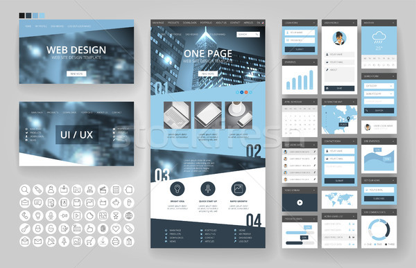 Website design template and interface elements Stock photo © ildogesto