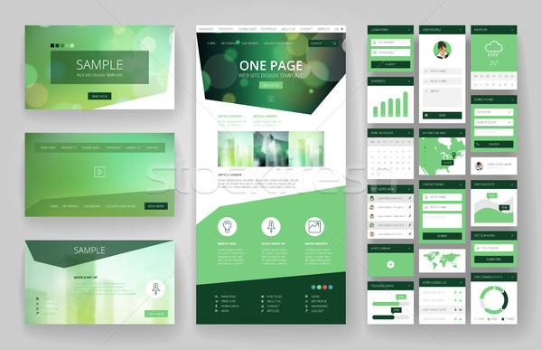 Website design template and interface elements Stock photo © ildogesto