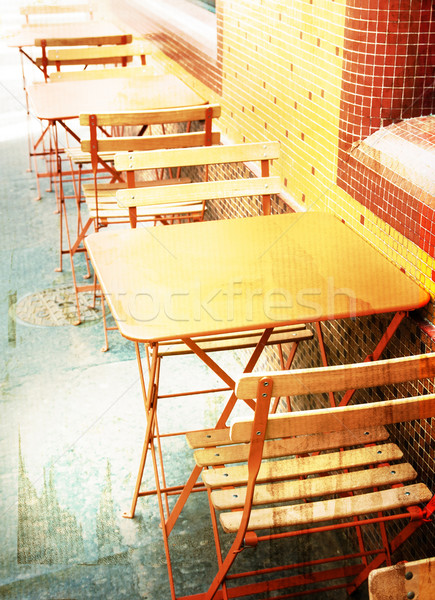 Cafenea terasa cafea stradă sticlă restaurant Imagine de stoc © ilolab