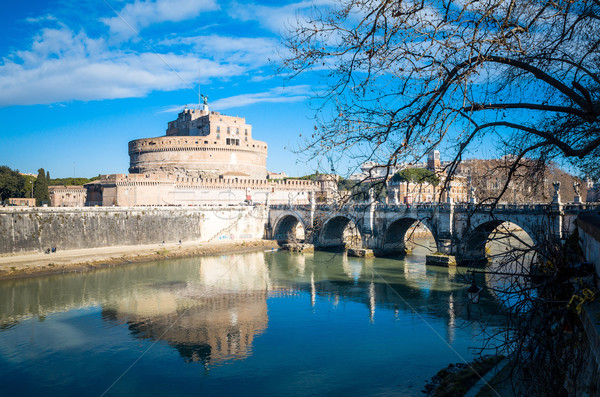 Traditionellen alten Gebäude Blick auf die Straße Rom Italien Stock foto © ilolab