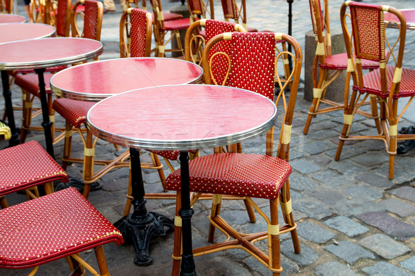 Vista de la calle café terraza fiesta restaurante mesa Foto stock © ilolab