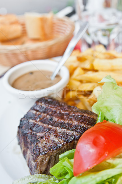 Stock foto: Saftig · Steak · Rindfleisch · Fleisch · Essen