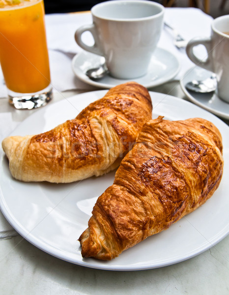 Breakfast with coffee and croissants on table Stock photo © ilolab