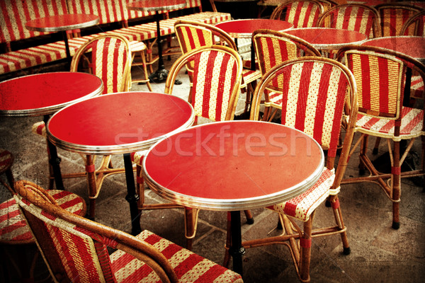 Kaffeehaus Terrasse Retro Kaffee Straße Restaurant Stock foto © ilolab