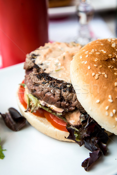 Ser burger amerykański świeże Sałatka żywności Zdjęcia stock © ilolab