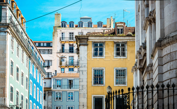 Stock photo: Beautiful street view of historic architectural in Lisbon, Portu
