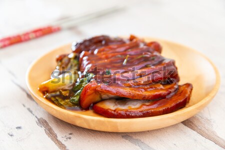 ızgara somon pirinç mutfak yemek domates Stok fotoğraf © ilolab
