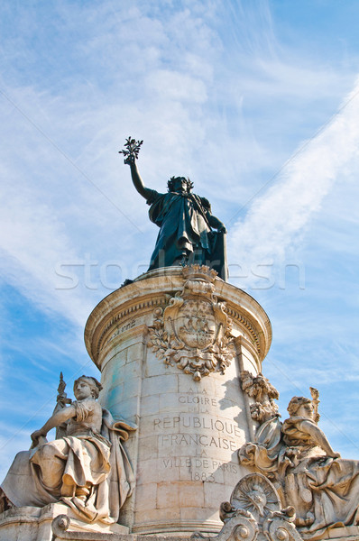 Lieu la célèbre statue république Paris Photo stock © ilolab