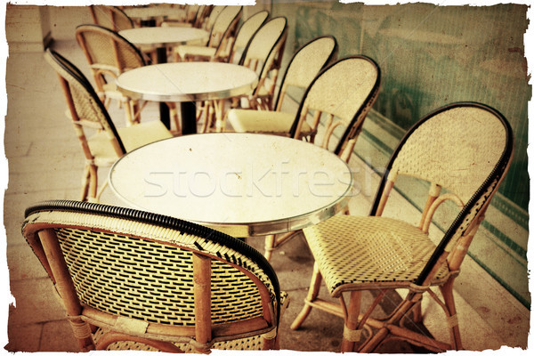 Servicio terraza retro café calle restaurante Foto stock © ilolab