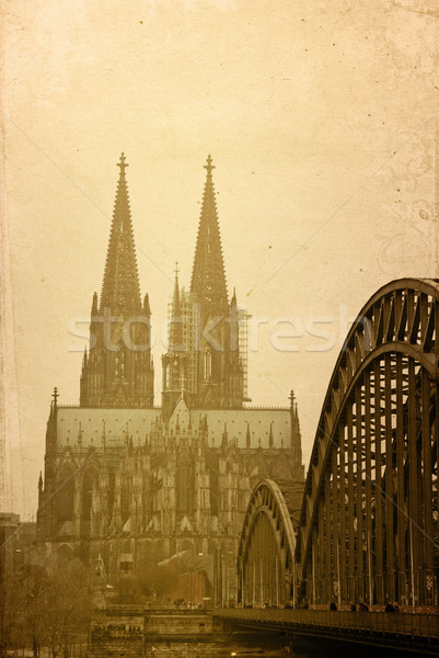 retro style Cologne Cathedral  Stock photo © ilolab