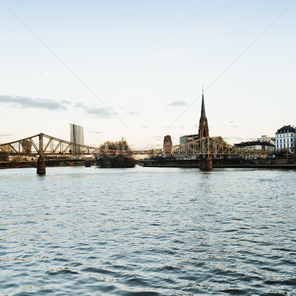 Rzeki widoku Frankfurt Niemcy niebo Zdjęcia stock © ilolab