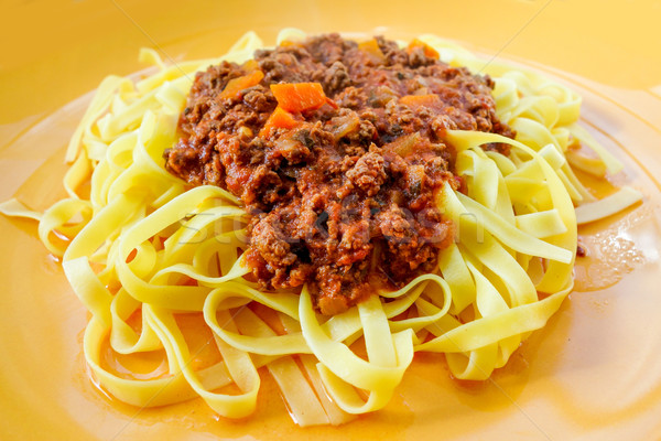 Italian meat sauce pasta on the table Stock photo © ilolab