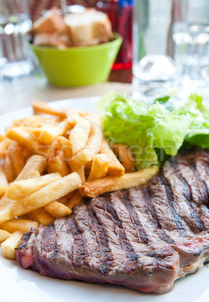 Saftig Steak Rindfleisch Fleisch Salat Stock foto © ilolab