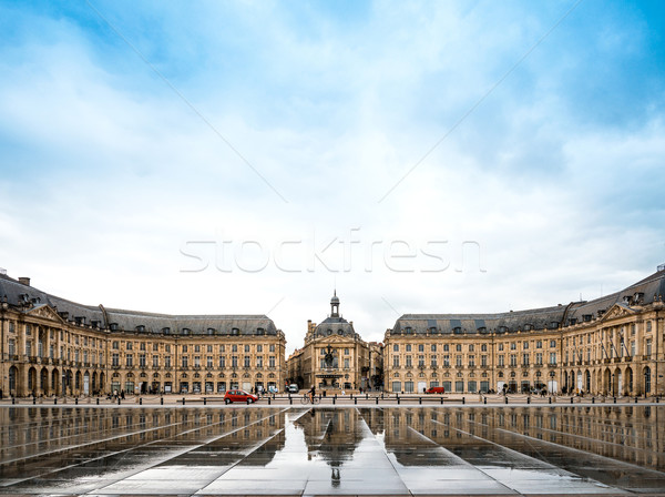 Street view of Place De La Bourse in Bordeaux city, France Europ Stock photo © ilolab