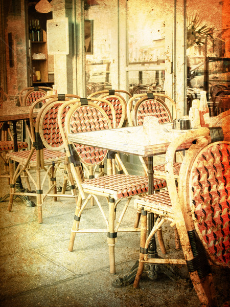 カフェ テラス コーヒー 通り ガラス レストラン ストックフォト © ilolab
