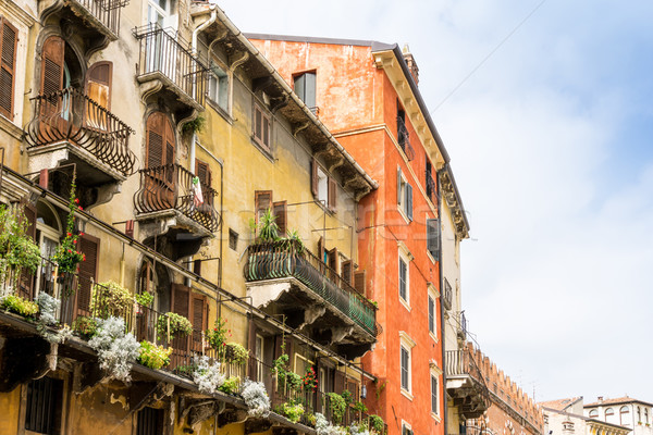 Foto stock: Belo · vista · para · a · rua · verona · centro · mundo · herança