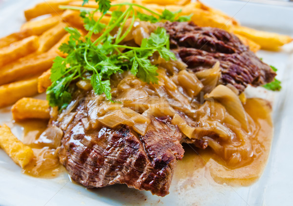 Delicious juicy steak beef meat Stock photo © ilolab