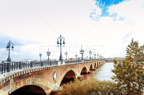 öreg híd Bordeau Franciaország Európa víz Stock fotó © ilolab