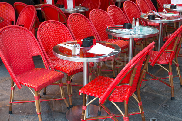 Stockfoto: Traditioneel · parijzenaar · koffie · uitzicht · op · straat · terras · restaurant