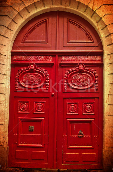 Houten deur grunge texturen achtergronden huis Stockfoto © ilolab