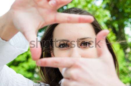 Young woman is focused view Stock photo © ilolab