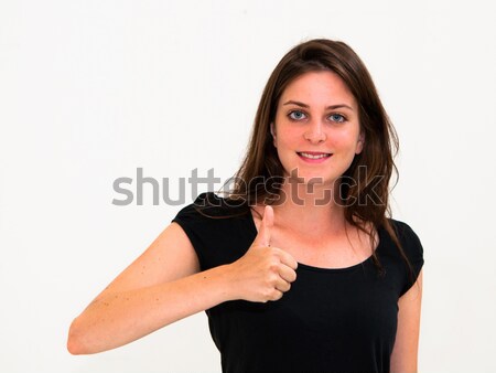 Foto stock: Sonriendo · hermosa · feliz · mujer · sonrisa