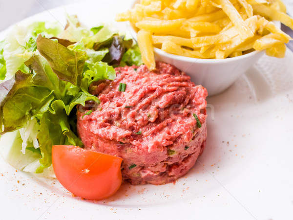 tasty Steak tartare (Raw beef)  Stock photo © ilolab