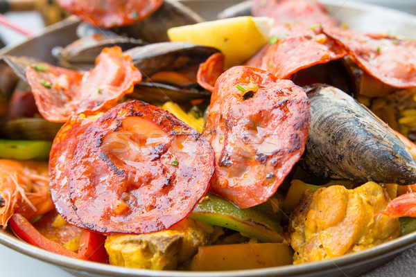 spanish food paella Stock photo © ilolab