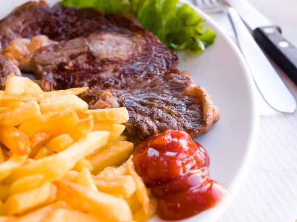 juicy steak beef Stock photo © ilolab