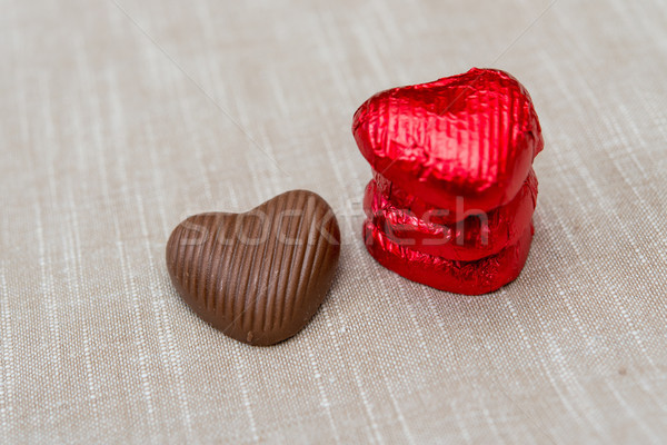 Stock photo: Heart from chocolate candies