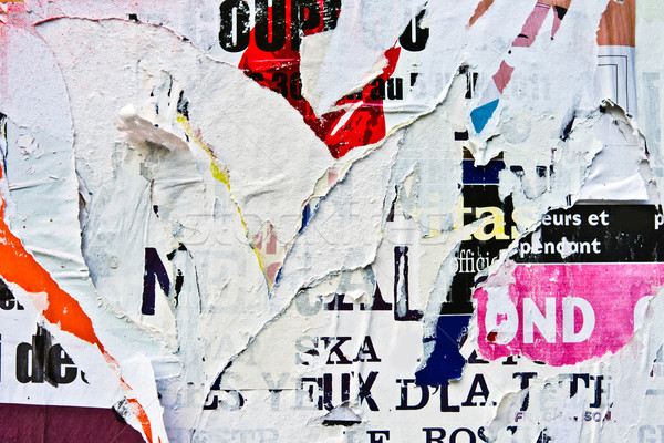 старые плакатов Гранж текстуры фоны стены Сток-фото © ilolab