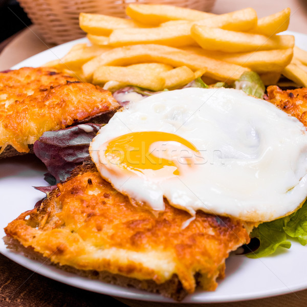 Traditional French Toasted Sandwich Stock photo © ilolab