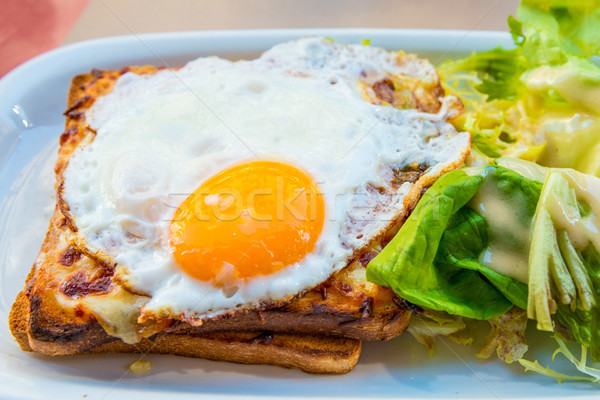 French Toasted Sandwich - croque madame Stock photo © ilolab