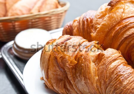 fresh croissant with orange juice Stock photo © ilolab