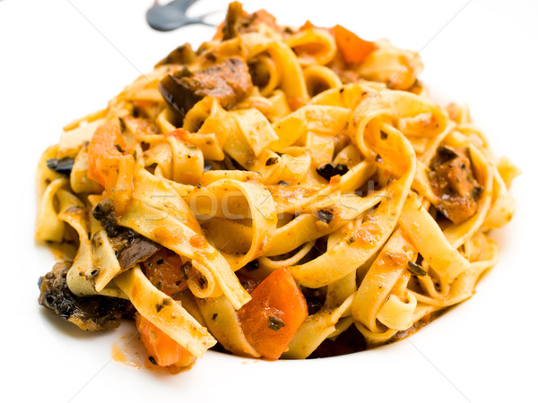 Spaghetti with aubergine Stock photo © ilolab