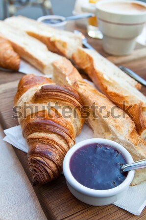 Breakfast with coffee and croissants Stock photo © ilolab