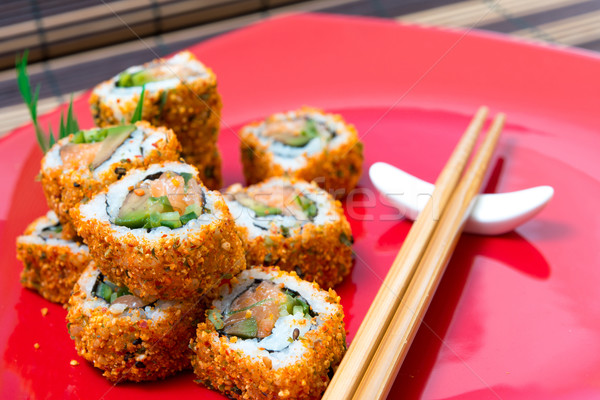 Foto stock: Frescos · sushi · tradicional · comida · japonesa · mesa · peces