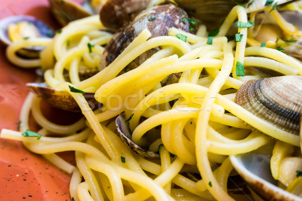 Pasta with Clam Dinner Dish on a the table Stock photo © ilolab