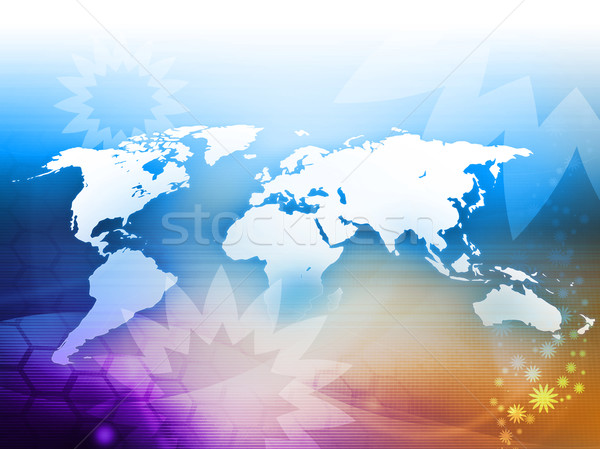 Carte du monde technologie style parfait espace web Photo stock © ilolab