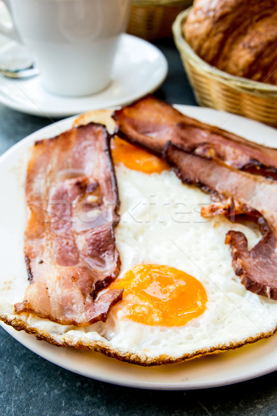 Stock foto: Vorbereitet · Ei · Schinken · Sonne · Essen · Platte