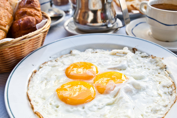 [[stock_photo]]: Préparé · oeuf · soleil · alimentaire · plaque · déjeuner