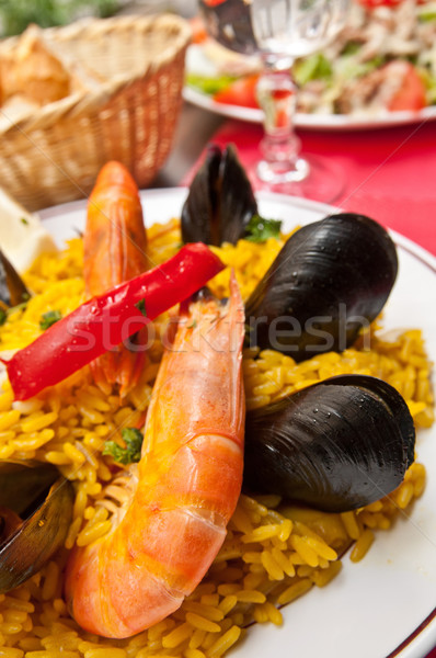 Prawn with rice - closeup of prawn with rice - traditionnal span Stock photo © ilolab