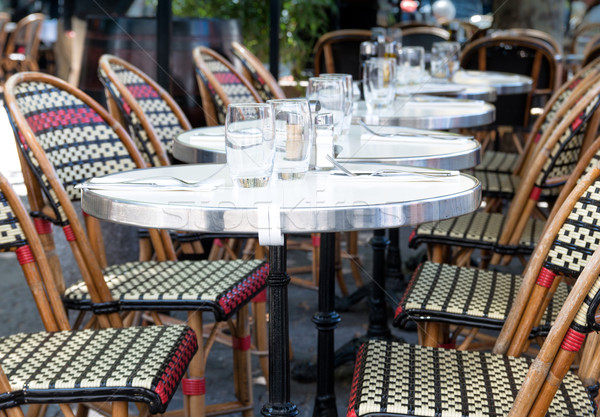 Koffie terras uitzicht op straat restaurant tabel hotel Stockfoto © ilolab