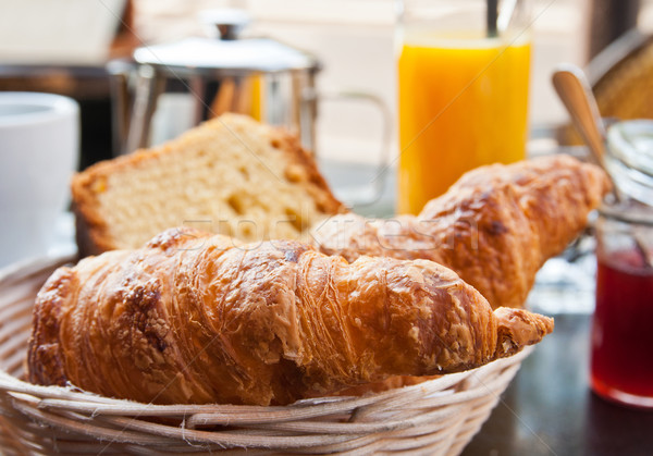 fresh croissan on table ,Delicious!  Stock photo © ilolab